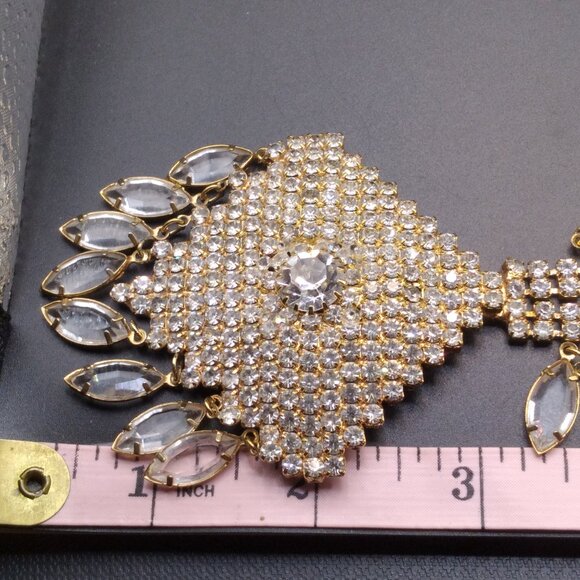 Vintage Juliana D&E Rhinestone Bezel Crystal Necklace Set in Gold Tone - Picture 9 of 10